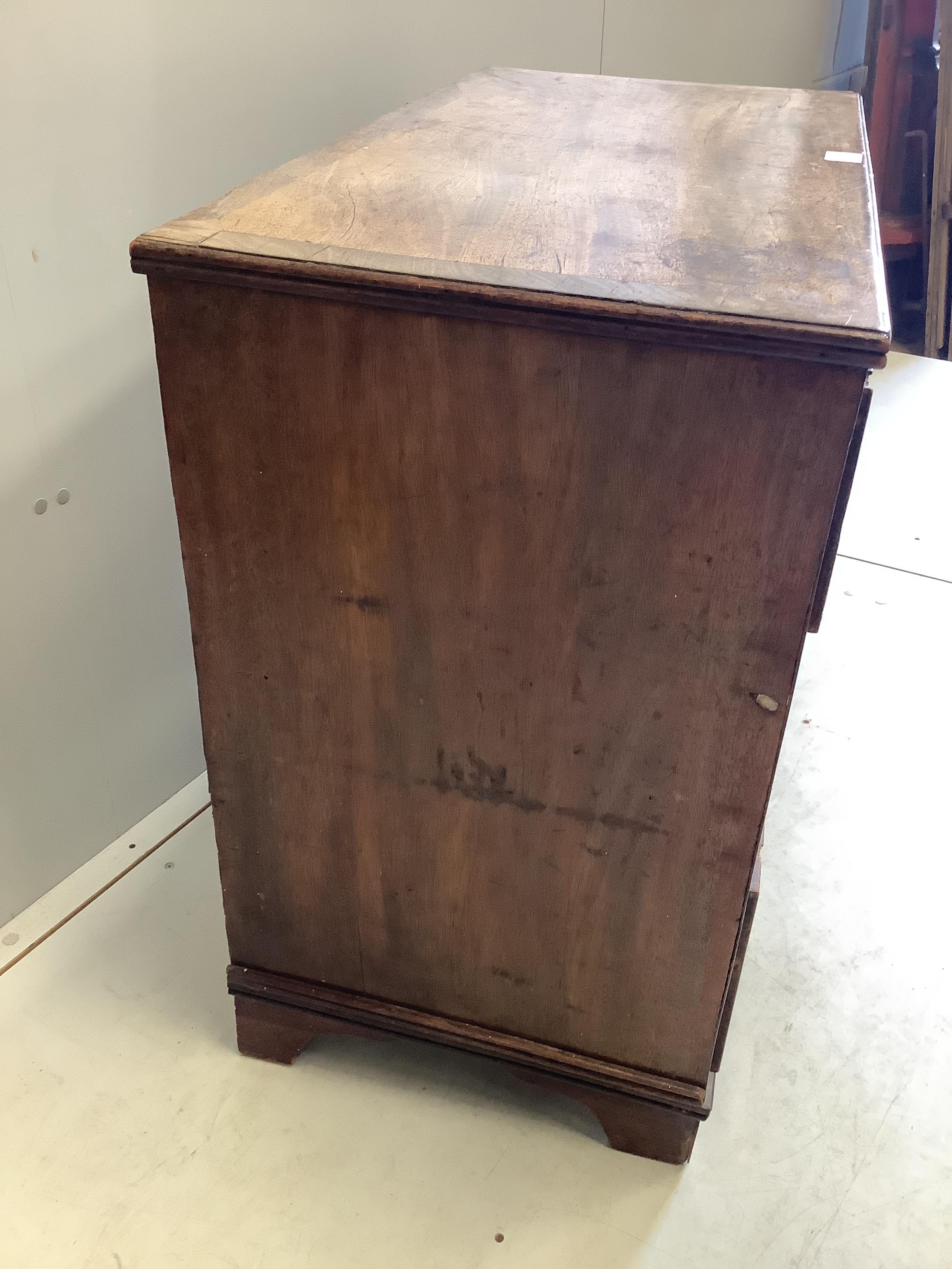 A small 19th century mahogany three drawer chest, width 91cm, depth 46cm, height 78cm